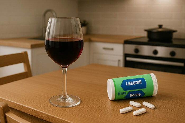 Du lexomil et un verre de vin
