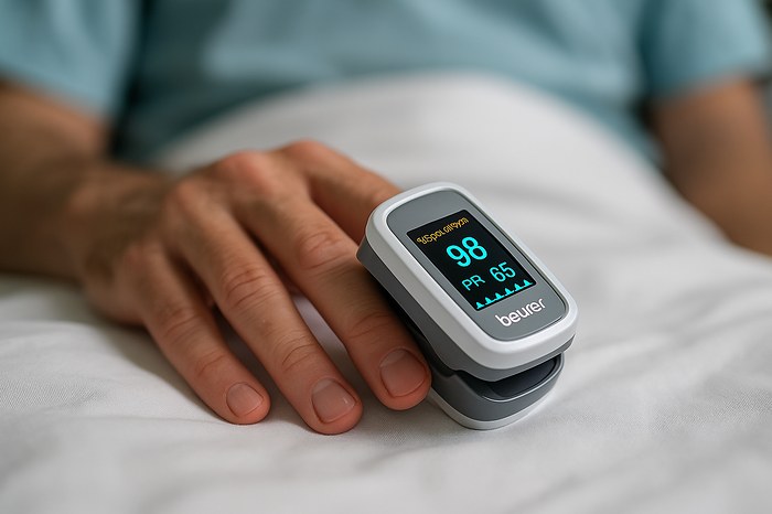 Quelqu'un prend son taux d'oxygène dans le sang