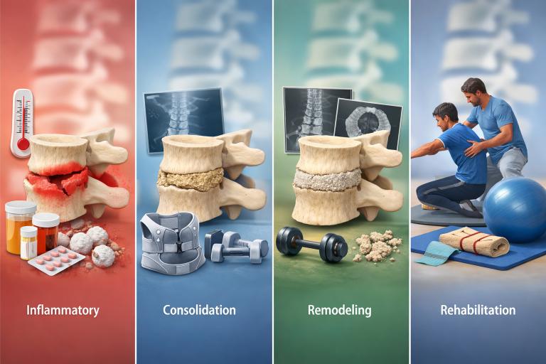 les étapes du processus de guérison d’une fracture vertébrale lombaire