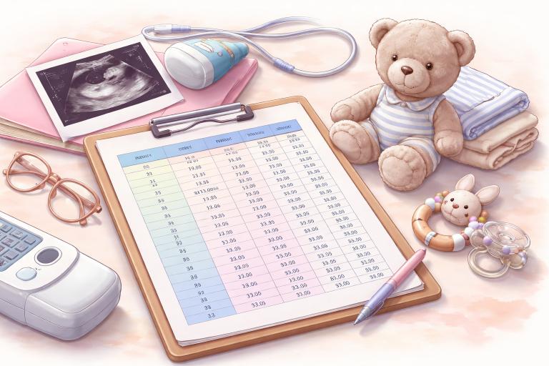 Le fameux tableau de correspondance Longueur du Fémur par semaine